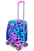 Coral High Mor Desenli Kız Çocuk ve Kadın Mini Kabin Boy Tekerlekli Valiz thumbnail 1