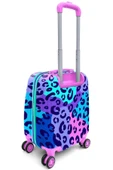 Coral High Mor Desenli Kız Çocuk ve Kadın Mini Kabin Boy Tekerlekli Valiz thumbnail 3