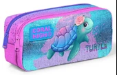 Coral High Pembe Mavi Kaplumbağa Üçlü Okul Çantası ve Bel Çantası Seti - Kız Çocuk thumbnail 5