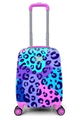 Coral High Mor Desenli Kız Çocuk ve Kadın Mini Kabin Boy Tekerlekli Valiz thumbnail 4
