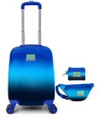 Coral High Erkek Çocuk Mavi-Lacivert Seyahat Seti (Valiz-Bel Çantası-Bozuk Para Cüzdanı) thumbnail 1