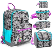 Coral High Beşli İlkokul/Ortaokul Çanta Seti - Gri Kedi - Kız Çocuk thumbnail 1