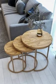 ECOL DESİNGS Ecol 3lü Lüx C Zigon Sehpa Capicino Atlantik Çam - 2