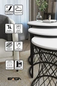 EMGA HOME Zenith zigon sehpa - Beyaz MDF - 4