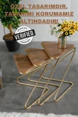 FAYMEND Mdf Bumerang 3lü Sehpa 'gold Ceviz' - 4
