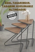 FAYMEND Bumerang 3lü Set Sehpa 'siyah Ceviz' - 4