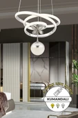 Capella Aydınlatma Sara Kumandalı 3 Renk Işık Özellikli Dimmerli Modern Kaplama Sarkıt Led Avize Salon Mutfak Avize - 1