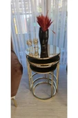 Deepport Liv Aks 3'lü Gold Zigon Sehpa (bronz Aynalı) - 3