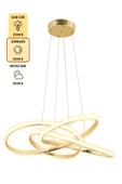 Capella Aydınlatma Morocco Kumandalı 3 Renk Işık Özellikli Modern Gold Kaplama Sarkıt Led Avize Salon Avize - 5