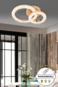 Capella Aydınlatma Kumandalı 3 Renk Işık Özellikli Dimmerli Modern Kaplama Plafonyer Led Avize Salon Mutfak Avize - 1