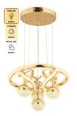 Capella Aydınlatma Octavia Kumandalı 3 Renk Işık Özellikli Modern Gold Kaplama Sarkıt Led Avize Salon Avize - 4