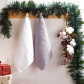 Schafer Home Merry 2 li Havlu 30x30 Cm-Gri/Beyaz - 1