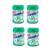 Mentos Pure Fresh Yeşil Nane Aromalı Şekersiz Draje Sakız 60 g x 4 Adet - 1