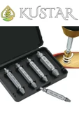 KUSTAR 4'lü Matkap ucu seti hasarlı hatalı vida sökücü kılavuz açma kırık vida sökücü civata sökücü - 1