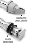 KUSTAR Krom Bas Çek Lavabo Sifonu Ve Koku Giderici Kapaklı Adaptör Seti - 2