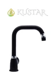 KUSTAR Varna Siyah Banyo Lavabo Bataryası 360 Oynar Başlıklı Aç Kapa Sıcak Soğuk - 3