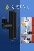 KUSTAR Siyah Tasarruflu 4 Modlu Şelale Ayarlanabilir Musluk Başlığı Mutfak Eviye Bataryası Lavabo Bataryası - 1