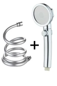 KUSTAR Aç-kapa Krom 3 Fonksiyonlu Duş Başlığı Ve Gümüş Pvc Banyo Duş Hortumu 1,5 Metre - 1