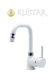 KUSTAR Varna Beyaz Banyo Lavabo Bataryası 360 Oynar Başlıklı Aç Kapa Sıcak Soğuk - 2