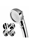 KUSTAR Aç-kapa Krom 3 Fonksiyonlu Duş Başlığı Ve Gümüş Pvc Banyo Duş Hortumu 1,5 Metre - 8