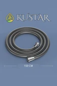 KUSTAR Nano Silikon Patlamaz Yırtılmaz Ezilmez Duş Hortumu 150 cm Gri Banyo Duş Hortumu - 1