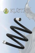 KUSTAR Nano Silikon Patlamaz Yırtılmaz Ezilmez Duş Hortumu 150 cm Siyah Banyo Duş Hortumu - 2
