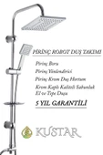 KUSTAR Peru Krom Banyo Robot Duş Seti Yağmurlama Tepeleme Duş Sistemleri 5 Yıl Garanti %100 Pirinç - 1