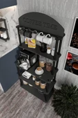 messer Dekoratif MASİVO KAHVE KÖŞESİ COFFEE TİME 33 CMx68 CM Dikdörtgen Çok Amaçlı Raf SİYAH - 2