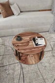 messer Yin Yang Unıty Serenıty Orta Sehpa 2 Li Madran Ceviz-70 Cm - 2