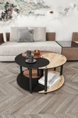 messer Yin Yang Unity Serenity Orta Sehpa 3 Lü Meşe Ceviz Siyah 70 Cm - 3