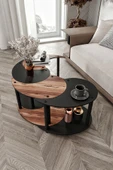 mdf YİN YANG UNITY SERENITY ORTA SEHPA 4 LÜ SİYAH CEVİZ 70 CM - 4