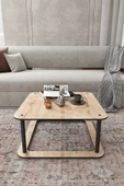 messer ARZUM HOME  HOLE Masivo Orta Sehpa 70x70 KARE SAFİR MEŞE - 2