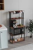 messer Dekoratif MASİVO MIKRODALGA ESSPRESSO 4 Katlı 33 CMx68 CM Dikdörtgen Çok Amaçlı Raf MADRAN CEVİZ - 5