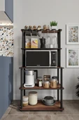 messer Dekoratif MASİVO MIKRODALGA ESSPRESSO 4 Katlı 33 CMx68 CM Dikdörtgen Çok Amaçlı Raf MADRAN CEVİZ - 2