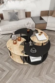 messer Yin Yang Unıty Serenıty Orta Sehpa 4 Lü Safir Meşe Siyah 90 Cm - 1