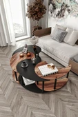 messer Yin Yang Unıty Serenıty Orta Sehpa 4 Lü Madran Ceviz Siyah-90 Cm - 4