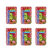 Mentos Sour Çilek Aromalı Şekersiz Tatlandırıcılı Ekşi Draje Sakız 56 g x 6 Adet - 1