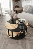 messer YİN YANG UNITY SERENITY ORTA SEHPA 4 LÜ SİYAH MEŞE 70 CM - 2