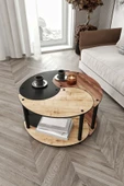 messer Yin Yang Unity Serenity Orta Sehpa 3 Lü Meşe Ceviz Siyah 70 Cm - 2