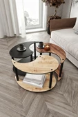 messer Yin Yang Unity Serenity Orta Sehpa 3 Lü Meşe Ceviz Siyah 70 Cm - 4