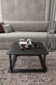 messer HOLE Masivo Orta Sehpa 70x70 KARE SİYAH - 2