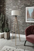 messer Krem Başlıklı Eskitme Ayaklı Tripod Lambader - 3