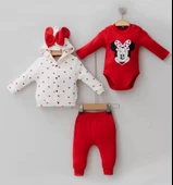 Mickey Desenli Hırkalı 3'lü Kız Takım - 1