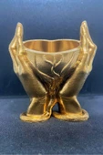 TatuCraft Eller Arasında Kalp Vazo - Gold - 1