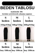 Uzun Spor Kalem Etek Siyah Dalgıç Kumaş Esnek Etek Boy 100cm - 3