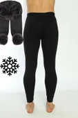 2 Li Erkek Siyah Termal İçi Polar Kışlık İçlik Termal Tayt - 8