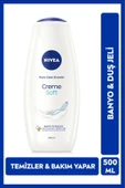 NIVEA Creme Soft Kremsi Dokunuş Banyo ve Duş Jeli 500ml, Temizlerken Bakım Yapar, Badem Yağı, Nemlendirici - 1