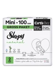 Sleepy Natural Gross Paket Bebek Bezi 2 Numara Mini 100 Adet thumbnail 2