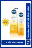 NIVEA Sun Yaşlanma Karşıtı Yüz Kremi 50ml, Spf50, Yüksek Güneş Koruyucu, Kırışıklık Görünümü Engelleyici - 1