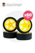 50'li Paket Sarı Robot Araba Tekerleği - Okul ve Sınıflar için MEB Uyumlu - 1